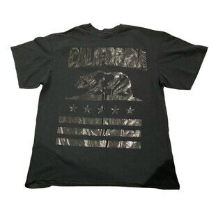 Return To Sender T-Shirt Adult Large Black California Bear Flag Mens vintage top